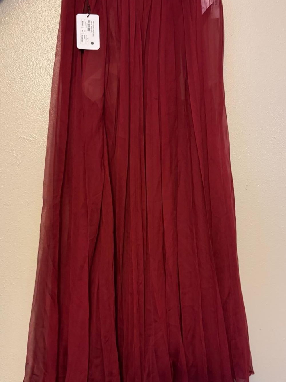 Valentino Burgundy Red Maxi Tulle Skirt 100% Silk Size EU 40 - Picture 2 of 5